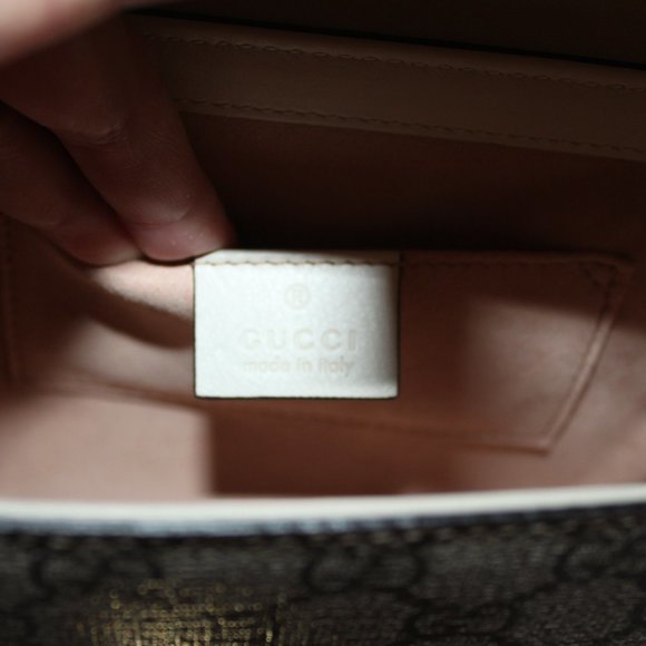 Gucci Padlock Mini GG Supreme Leather/Canvas Bag Ivory and Beige - Picture 11 of 15